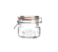 Kilner Square Clip Top Jar 0.5 Litre (500ml) Airtight Glass Jar for Storing Chutneys Pickled Fruits Rice Lentils Dry Foods