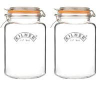 Kilner Square Clip Top Jar 1.5L (1500ml) Airtight Glass for Pickling...