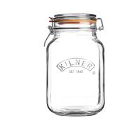 Kilner Square Clip Top Jar 2L (2000ml) Airtight Glass Jar for Pickling