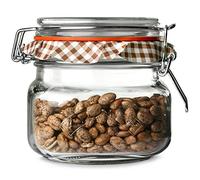 Kilner Square Clip Top Jars 0.5ltr - Case of 12 Preservation Jars, Storage Jars, Jam Jars with Cliptop Lid