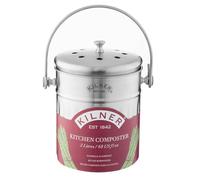 Kilner Stainless Steel Kitchen Composter 2 Litre Capacity with Carbon Filters for Odour Control, Durable & Easy to Clean, Ideal for Compostable Food Waste Storage