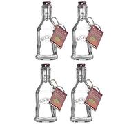 Kilner Traditional Handled Clip Top Glass Bottle Airtight 200ml Transparent (Pack of 4)