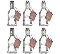 Kilner Traditional Handled Clip Top Glass Bottle Airtight 200ml Transparent (Pack of 6)