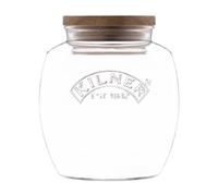 Kilner Universal Jar Wooden Lid 2 Litre Glass Food Container With Silicone Seals Kitchen Pantry Storage For Dry Food Like Grains, Pasta And Cereals