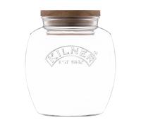 Kilner Universal Jar Wooden Lid 2 Litre Glass Food Container With Silicone Seals Kitchen Pantry Storage For Dry Food Like Grains, Pasta And Cereals