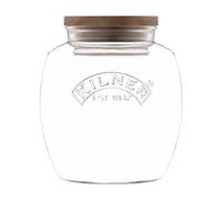 Kilner Universal Jar Wooden Lid 2 Litre Glass Food Container With Silicone Seals Kitchen Pantry Storage For Dry Food Like Grains, Pasta And Cereals