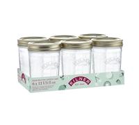 6 x Kilner Wide Mouth Preserve Jar in Clear, Size 350ml, Glass | Charlies