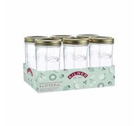 6 x Kilner Wide Mouth Preserve Jar in Clear, Size 500ml, Glass | Charlies