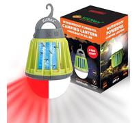 KILNEX Camping Lantern with Mosquito Protection | 220 Lumen | Rechargeable Battery, USB Type-C Charging | Waterproof IP67 | White and Red Light | Compact Portable for Camping, Hiking, Fishing