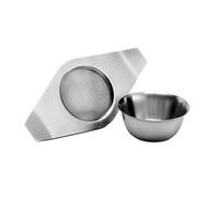 Kilo D9 Stainless Steel Double Arm Strainer with Drip Collector for Loose Leaf Teas