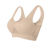 Kilo Effective Cool Liftup Air Bra 2024 Large Size Air Bra Breathable Comfortable Mesh Sports Bra for Women Small, beige, 3XL