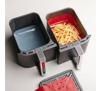 Kilo Reusable Silicone Air Fryer Liners - Non-Stick, Easy-Clean Rectangle & Oblong Inserts - Compatible with Ninja, Tefal, - Set of 2 BPA-Free, Dishwasher-Safe, 33.5cm x 26.5cm & 22cm x 18cm Flat