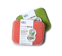Kilo Scrubby Non-Scratch Scourer Sponge with Absorbent Core, Double Sided Scouring Pad, Multi-Purpose, Set of 2