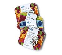 Kilo Scrubby Plus-Non-Scratch Scourer with Delicate Cleaning Cloth Side, Multi-Purpose-Set of 4, Colour, One Size, 17x14cm