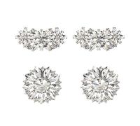 kilofly 2 Pairs Elegant Rhinestone Crystal Metal Shoe Clips Wedding Party Set