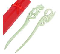 kilofly 2pc Chinese Style Women Girls Porcelain Accessories Hair Pin Sticks Set