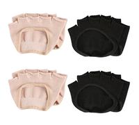 kilofly 4 Pairs Women's No Show Five Toe Heelless Forefoot Half Boat Socks Set