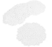 kilofly Crochet Cotton Lace Table Placemats Doilies Value Pack, 4pc, White, Floral, 7 inch