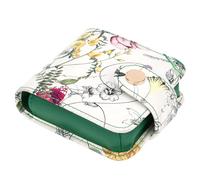 kilofly Genuine Leather Double Lipstick Case Cosmetic Makeup Holder + Gift Box (Flower 03)