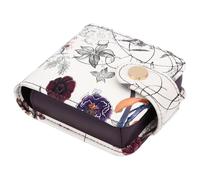 kilofly Genuine Leather Double Lipstick Case Cosmetic Makeup Holder + Gift Box (Flower 04)