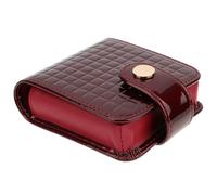 kilofly Genuine Leather Double Lipstick Case Cosmetic Makeup Holder + Gift Box (Red)