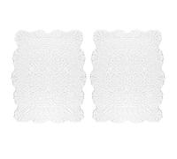 kilofly Handmade Crochet Cotton Lace Table Placemats Doilies Value Pack [Set of 2], White