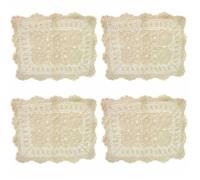 kilofly Handmade Crochet Cotton Lace Table Placemats Doilies Value Pack [Set of 4], Beige