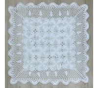 kilofly Handmade Crochet Cotton Lace Table Placemats Sofa Doilies, Square, White, 27 inch