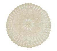kilofly Handmade Crochet Cotton Lace Table Sofa Doily, Waterlily, Beige, 26 inch