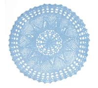 kilofly Handmade Crochet Cotton Lace Table Sofa Doily, Waterlily, Blue, 22 inch