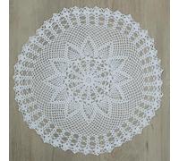 kilofly Handmade Crochet Cotton Lace Table Sofa Doily, Waterlily, White, 22 inch