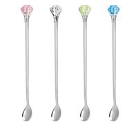 kilofly Rhinestone Party Stir Bar Spoon Value Pack, Set of 4