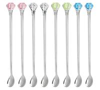 kilofly Rhinestone Party Stir Bar Spoon Value Pack, Set of 8