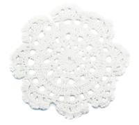 kilofly Small Handmade Crochet Round Cotton Lace Table Placemats Doilies for Cup/Glass Value Pack [Set of 4], Medallion, 13 cm, White