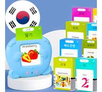 KILOGOGRAPH Bilingual English Flash Cards - Korean Talking Flash Cards, 510 Sight Words 31 Themes, Pocket Speech for Toddlers 3-12, Autism Sensory Toys, Preschool Learning Activity (Korean, Blue)