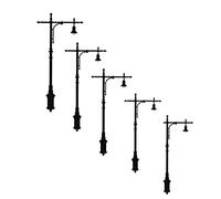 KILOKITS 1/35 5PCS Plastic Street Lamp Decoration Lights City Diorama Model Kits