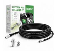 KiloSton 10M Drain Cleaning Kit, 400 Bar/5800 PSI High Pressure Jetting Hose, Slim Flexible Hose for K2-K7 Pressure Washers, with Penetration Jet Nozzle for Narrow Pipes & Blocked Drains