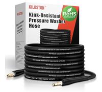 KiloSton 15M Kink-Resistant Pressure Washer Hose - 248Bar / 3600 PSI, Super Flexible Replacement Hose for Karcher K2 K3 K4 K5 K6 K7 Series, All-Weather Use, Black