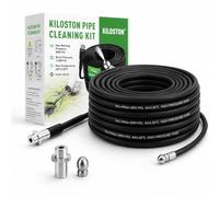 KiloSton 30M Drain Cleaning Kit, 400 Bar/5800 PSI High Pressure Jetting Hose, Slim Flexible Hose for K2-K7 Pressure Washers, with Penetration Jet Nozzle for Narrow Pipes & Blocked Drains
