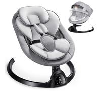 Kiloston Electric Baby Bouncer Swing - APP & Bluetooth Enabled Baby Swing Chair with 5 Point Harness Belt, 5 Speeds and Remote Control - Portable Bouncer from Birth with Music Speaker