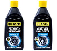 Kilrock Bathroom Plughole Unblocker 500ml | Fast-Acting Drain Cleaner | Dissolves Hair & Soap Scum | Eliminates Odours | Keeps Plugholes Free-Flowing | Easy to Use Black 2 Pack - 1000ml
