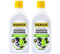 Kilrock Citrus Fresh Plughole Freshener 500ml 2 Pack - Cleans & Deodourises - For Regular Use - Stops Smelly Plugholes, Sinks, Drains - Fast Acting