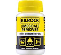 Kilrock Gel Non-Drip Descaler 160ml - Brush-On Limescale Remover for Baths, Taps & Showers - Dissolves Stains, Safe for Ceramic & Plastic, Easy-to-Use with Built-In Brush Cap Yellow 1 Pack