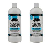 KilrockPRO Rhino Bathroom Drain Unblocker 1L Heavy-Duty Plug Hole Cleaner for Showers, Baths & Sinks Dissolves Hair, Sludge, Soap Scum Fast Acting, Non-Acidic Drain Cleaning Formula (Pack of 2)