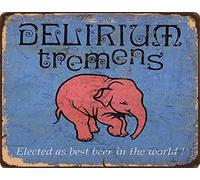 KILSPU Delirium Tremens Vintage Style Metal Sign Iron Painting for Indoor & Outdoor Home Bar Coffee Kitchen Wall Decor 8X12 Inch