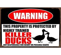 KILSPU Funny Chicken Coop Sign Fluffy Hut Ducks Sign Duck Warning Sign Funny Duck Sign Chicken Accessories For Coops Chicken Chicken Coop Accessories Metal Chicken Signs 8x12 Inch