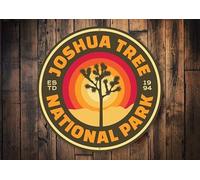 KILSPU Joshua Tree Sign, Joshua Tree Park, National Park Decor, National Park Lover, Park Lover, Park Hopper, Travel Decorations Metal Round Tin Sign 12x12 Inch