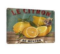 KILSPU Novelty Sign Le Citron De Menton Retro Poster Metal Tin Signs Bar Cafe Restaurants Home Garage Decoration Wall Art Board 12x8 Inch