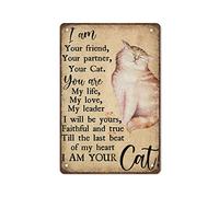 KILSPU Retro Metal 8x12 Inch Tin Sign Plaque,I Am Your Cat Tin Sign,Cat Watercolor,Livingroom Decor,Novelty Signs For Home Kitchen Cafe Bar Man Cave Aluminum Sign Vertical Poster