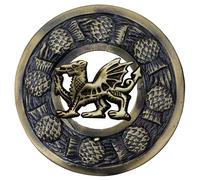Kilt Brooch for Men (Welsh Dragon - Brass Antique)